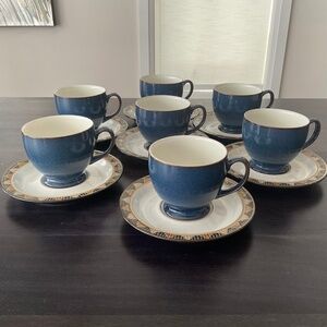 7 Denby Boston Spa (retired) Stoneware Tea Cup & Saucer Set